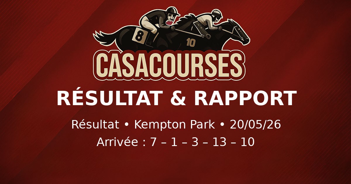 Quinté+ - Kempton Park du Mercredi, 20 Mai, 2026 | CasaCourses
